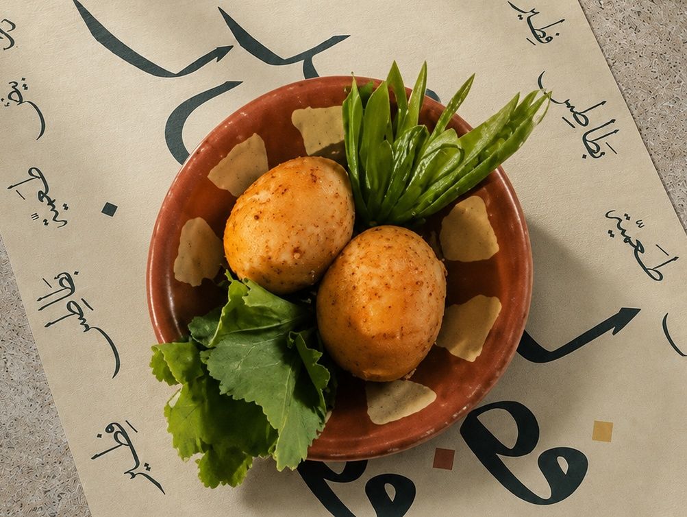Fried Rolled Boiled Eggs with Baladi Ghee