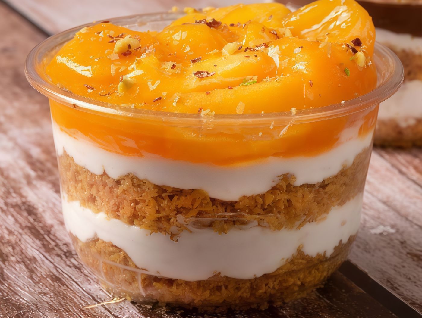 Konafa cup with mango