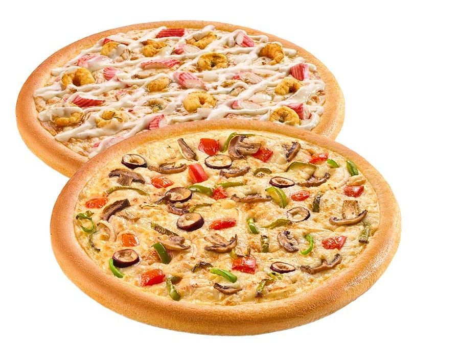 Choose 2 medium pizzas and save more.
