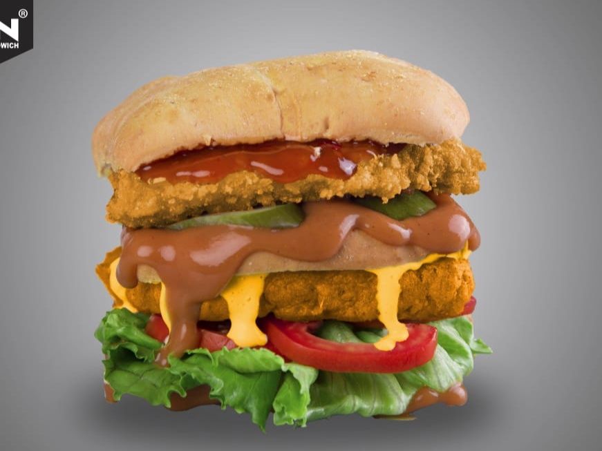 beef and chicken burger
