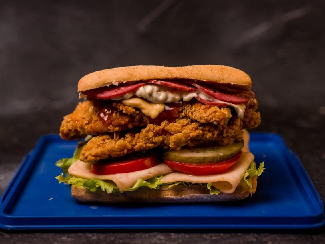 Marshmallow chicken burger
