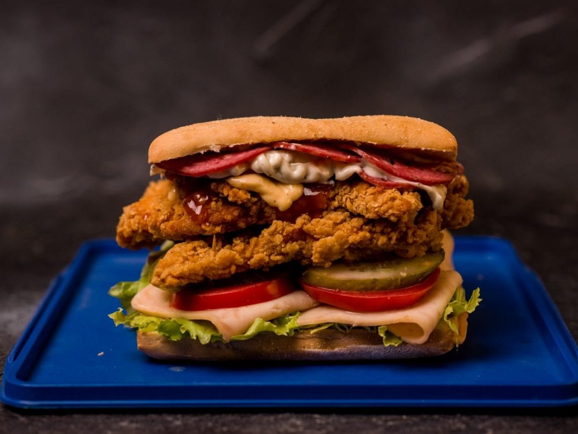 Buterfly chicken breasts burger