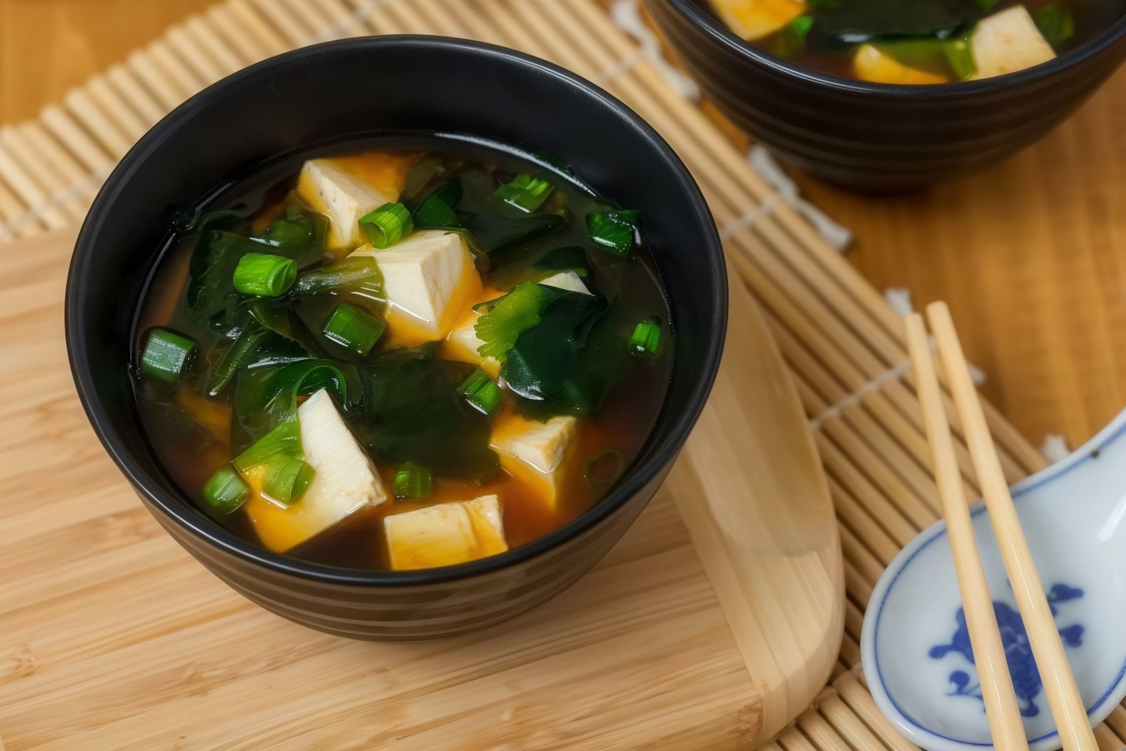 Miso Soup With Tofu &Shitakee Mushroom
