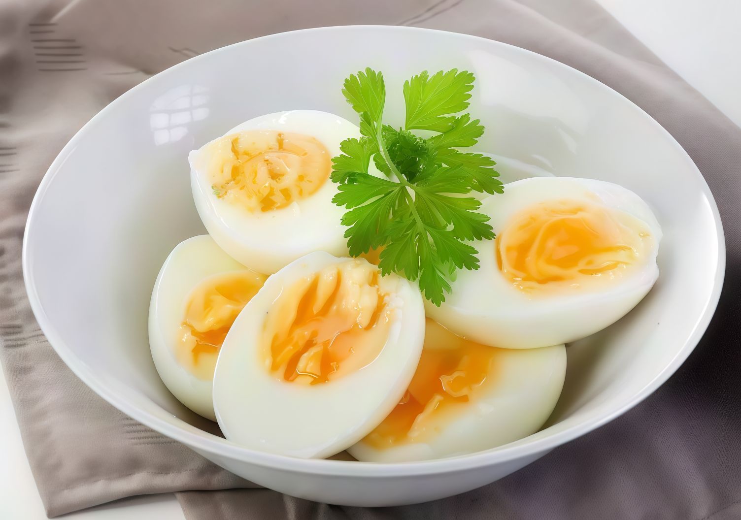 Boiled egg with tahini and oil