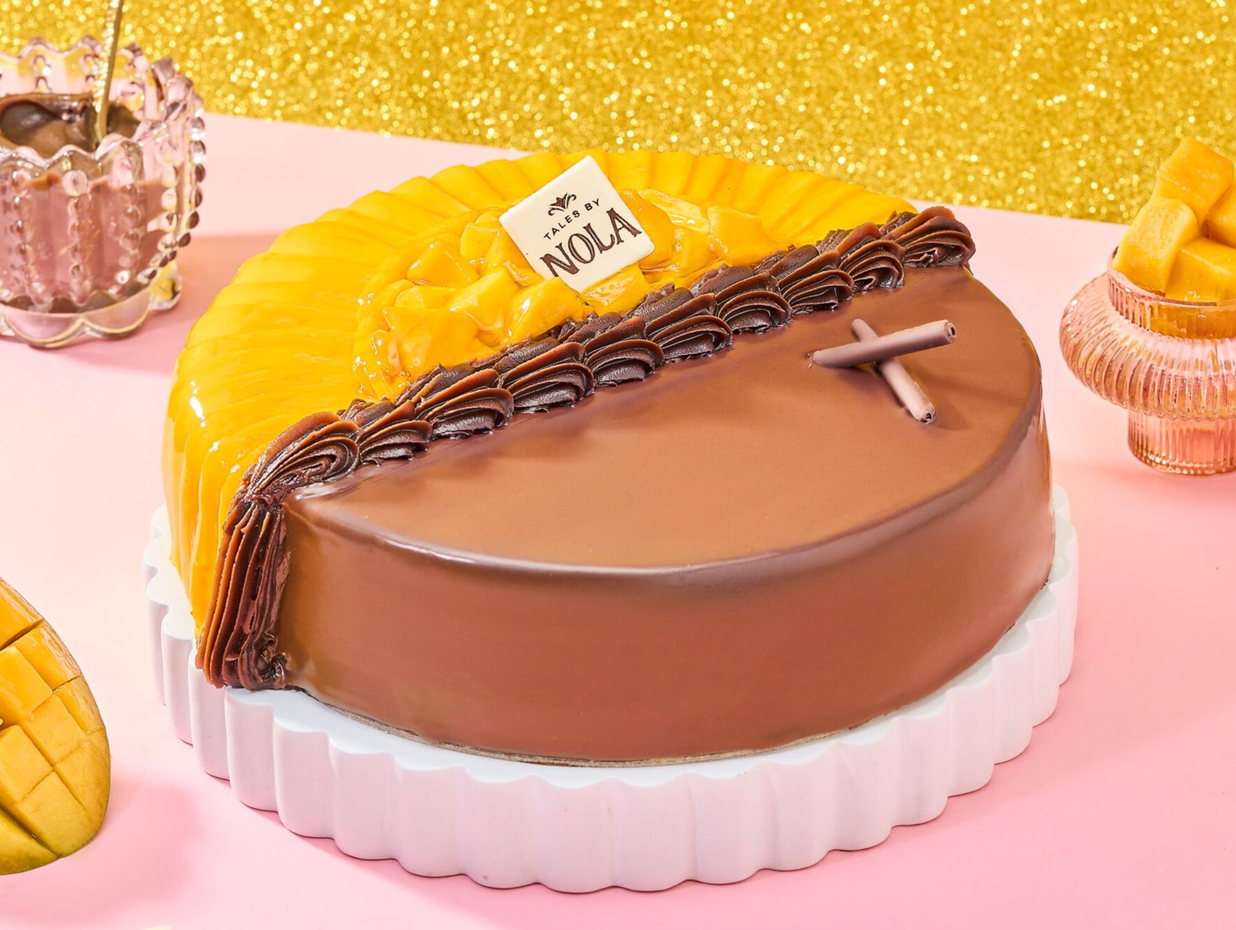 Mango Cake half and half