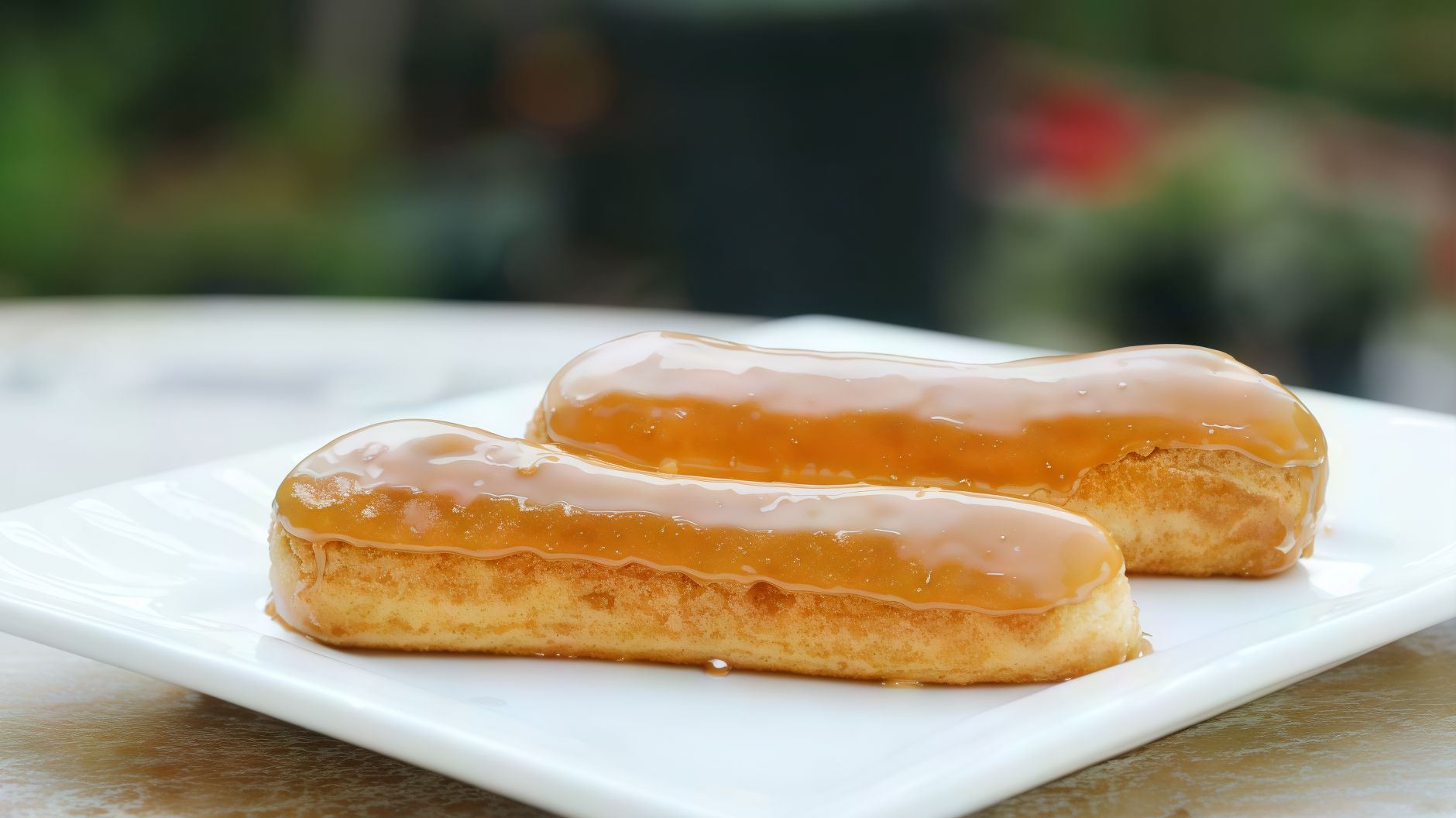 Caramel and cinnamon eclair