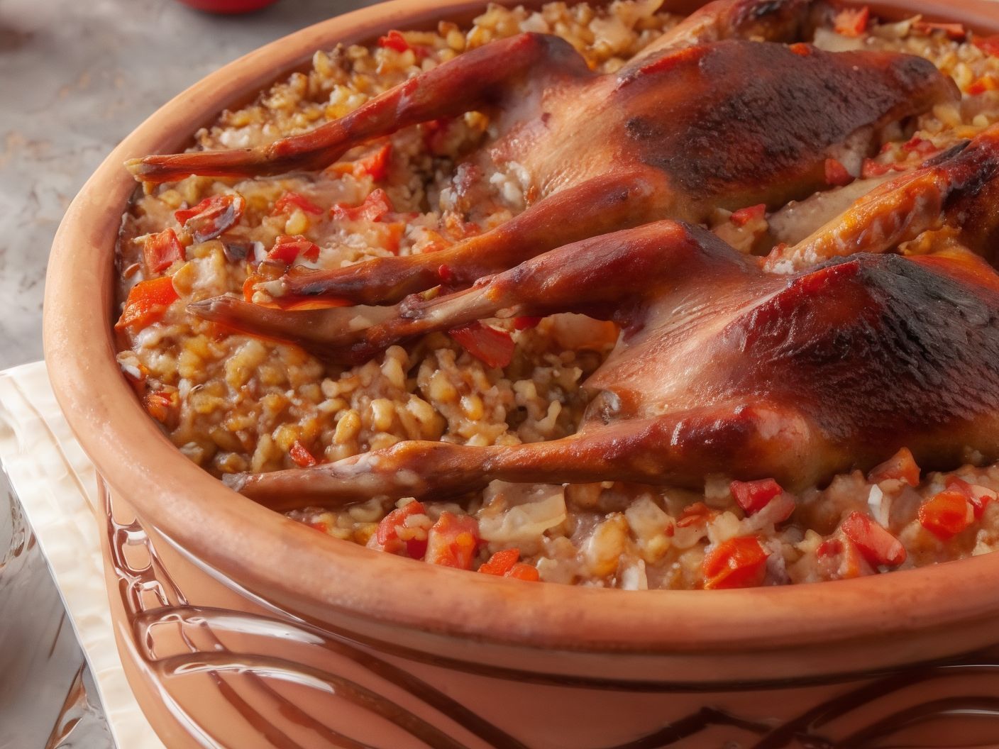 pigeon with Grits casserole