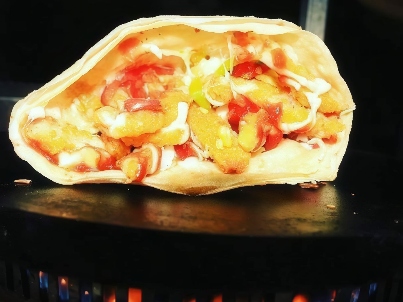 Crispy chicken crepe