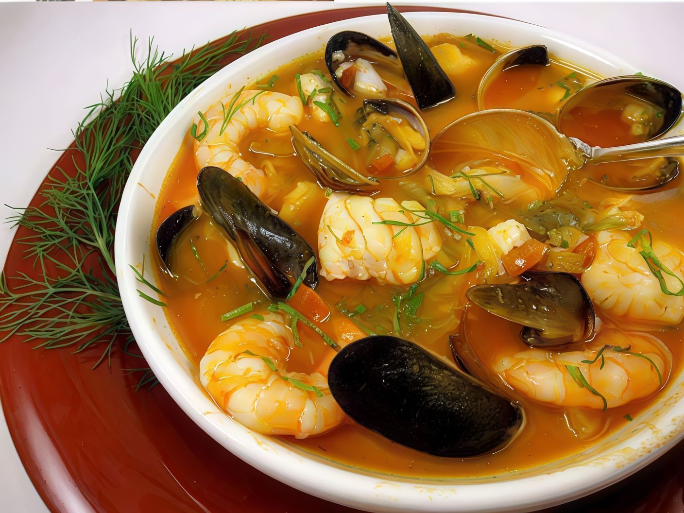 Shrimp Soup with Red Sauce