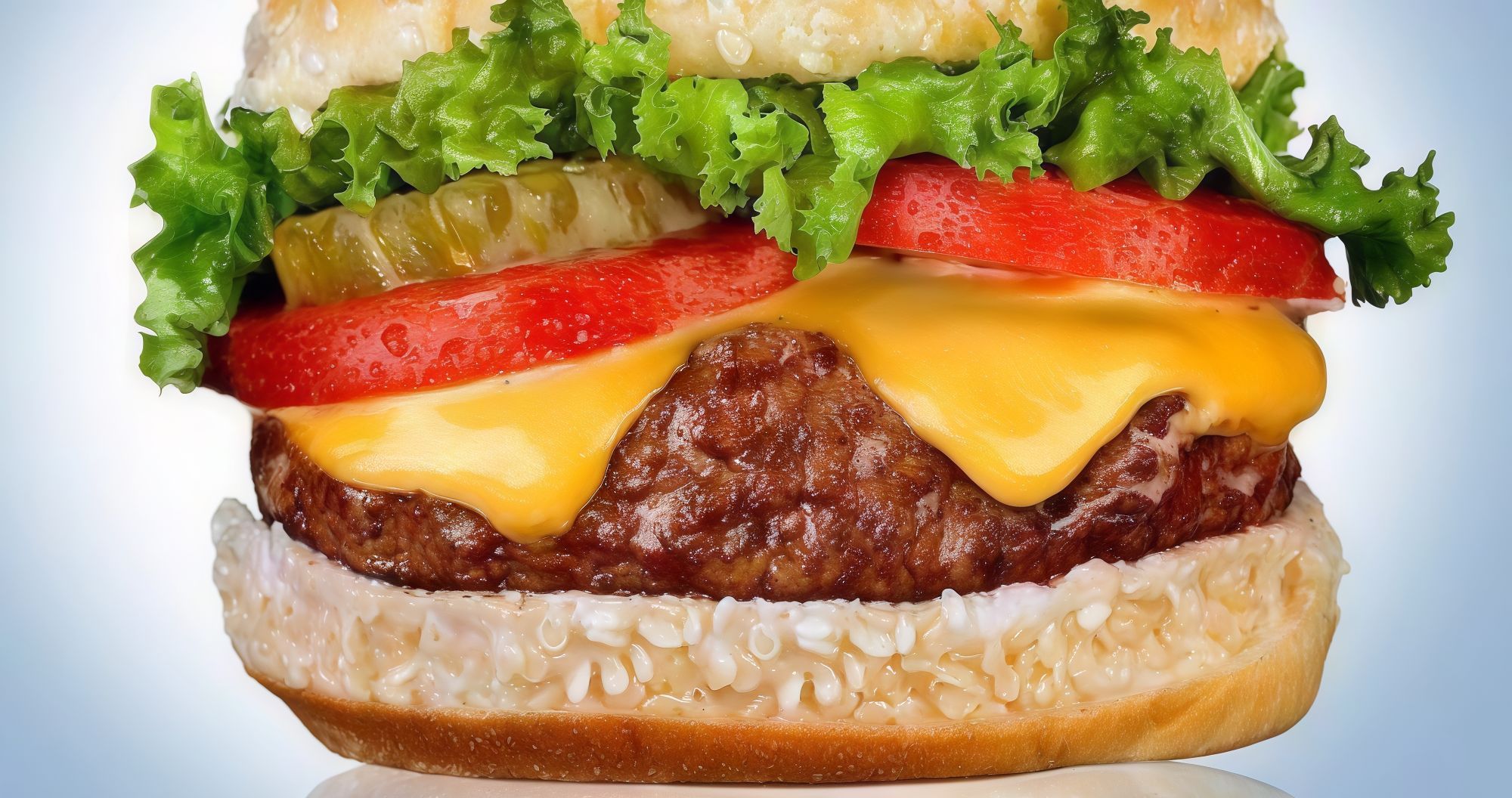 Beef Burger With Cheese Sandwich