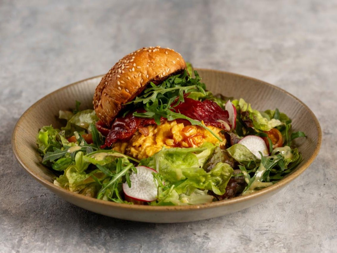 Scrambled egg brioche