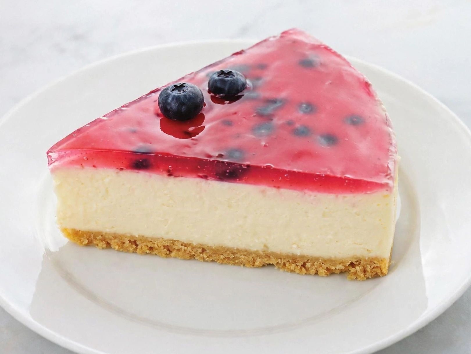 Blueberry cheesecake slice