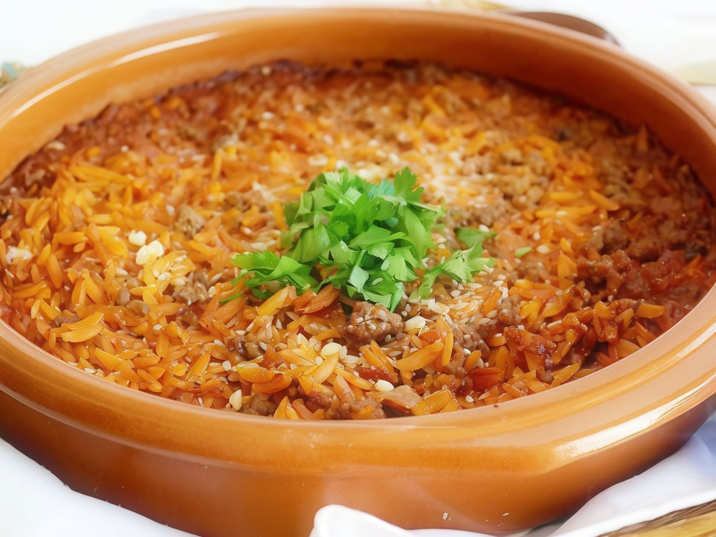 Orzo With Minced Beef