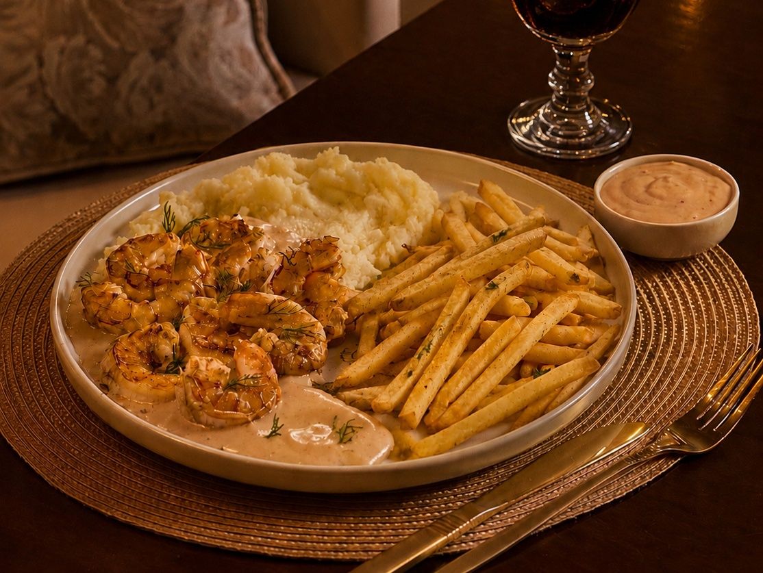 Shrimp with Veloute sauce