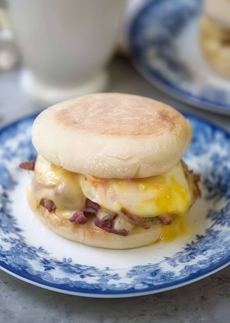 Fried Eggs Corned Beef Sandwich