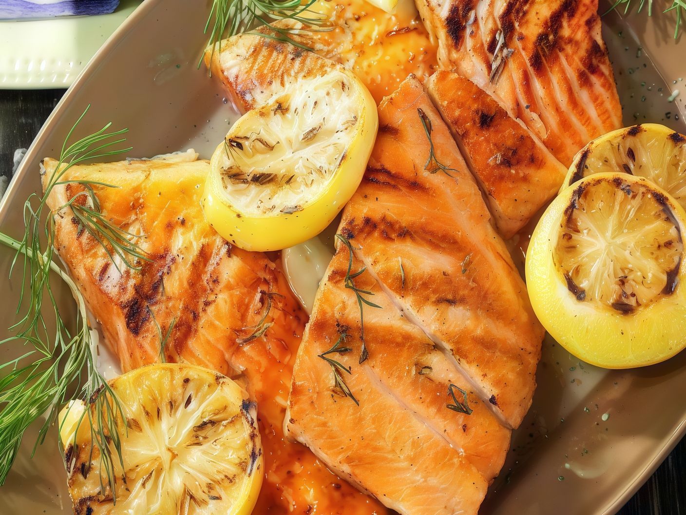 4 Grilled Fish Fillet Pieces Meal