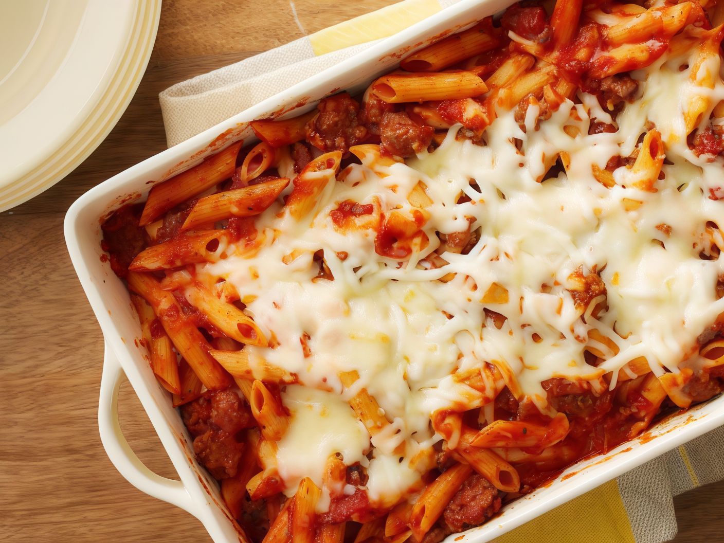 Oven Baked Pasta With Mix Cheese