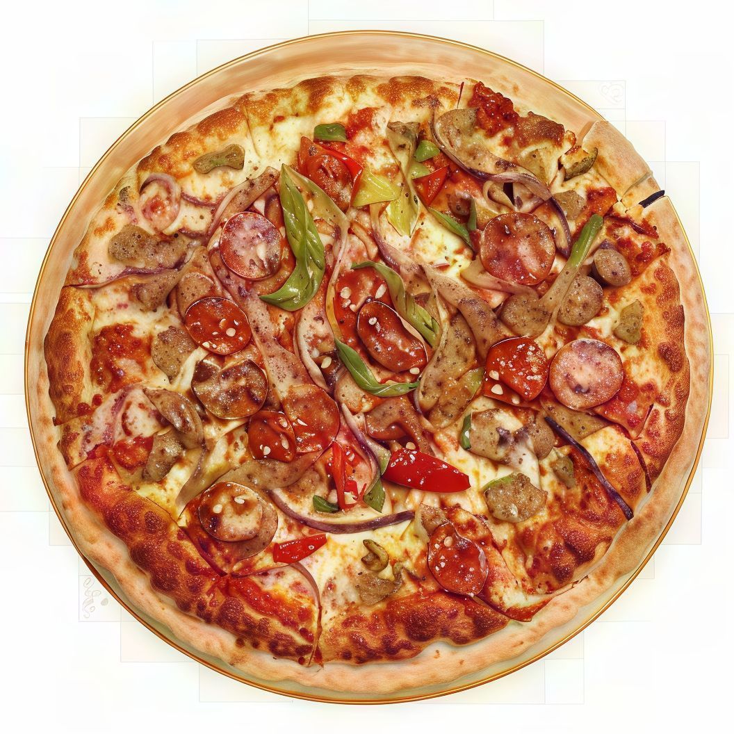 Large Oriental Sausage Pizza
