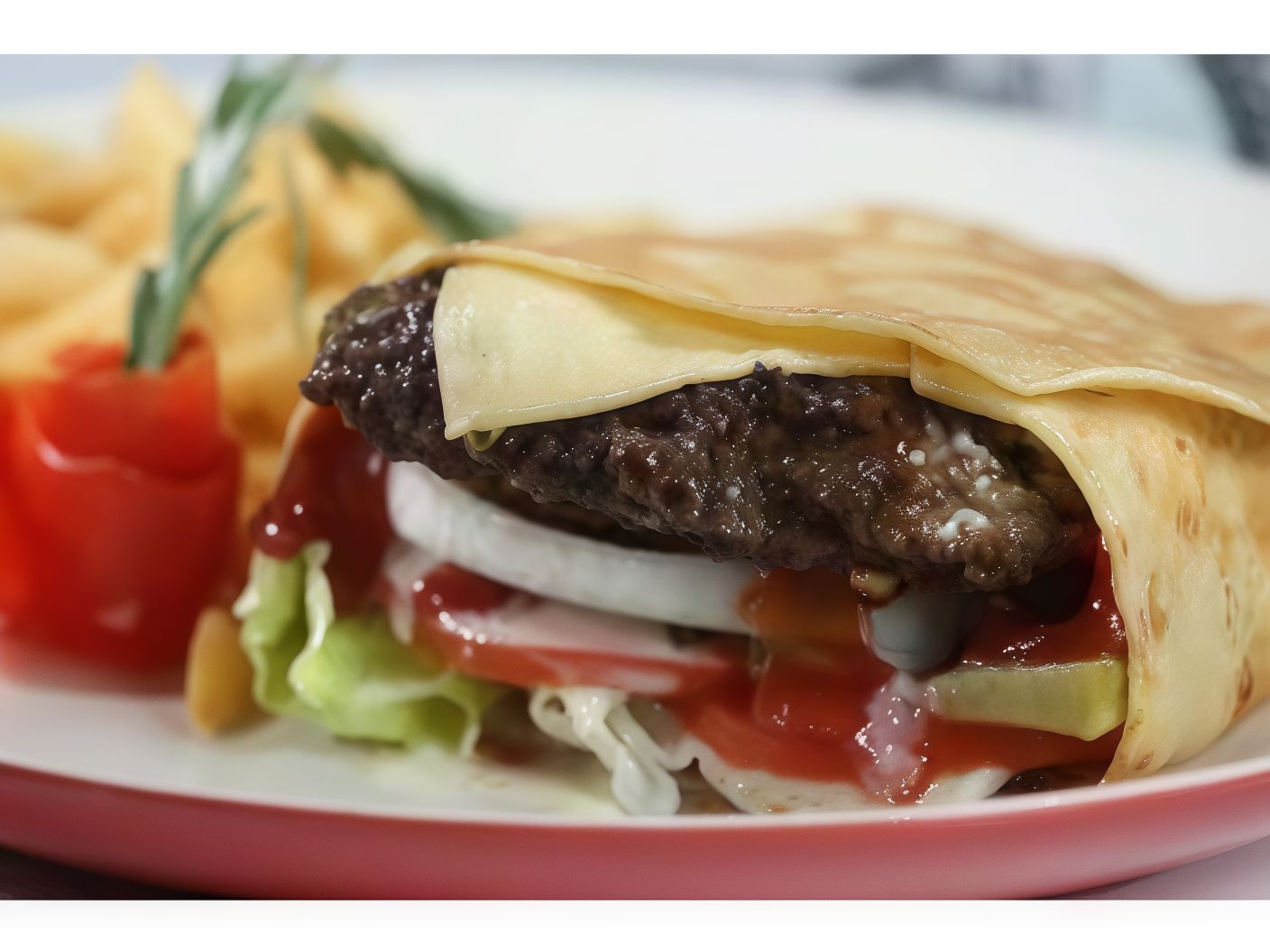 Beef Burger Crepe