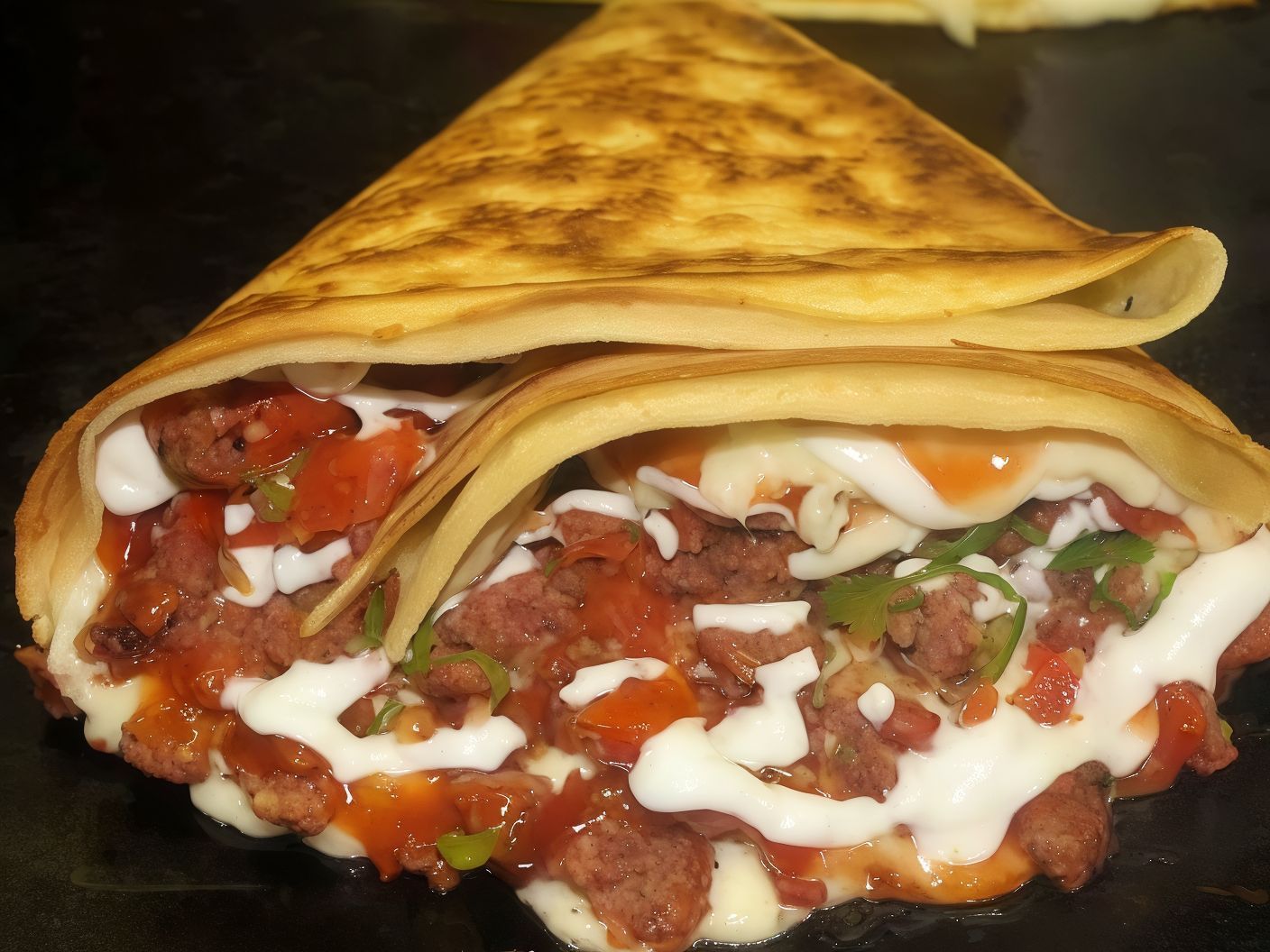 Sausage Crêpe with Kiri