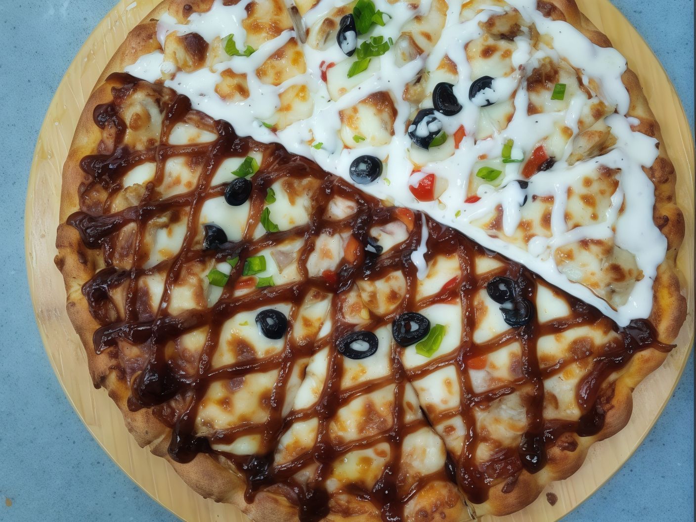 Chicken Ranch And BBQ Pizza