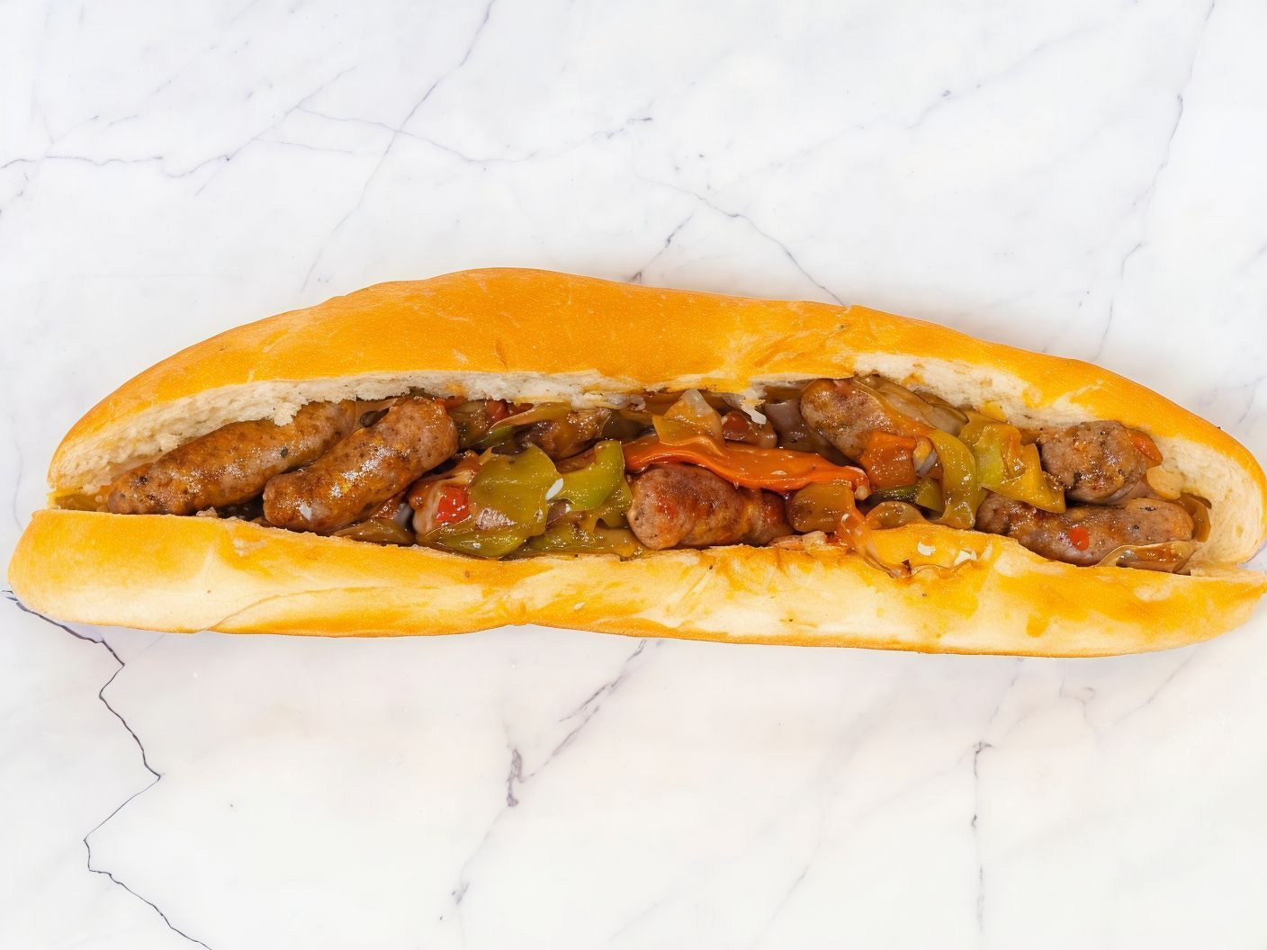 Sausage Sandwich With Fries