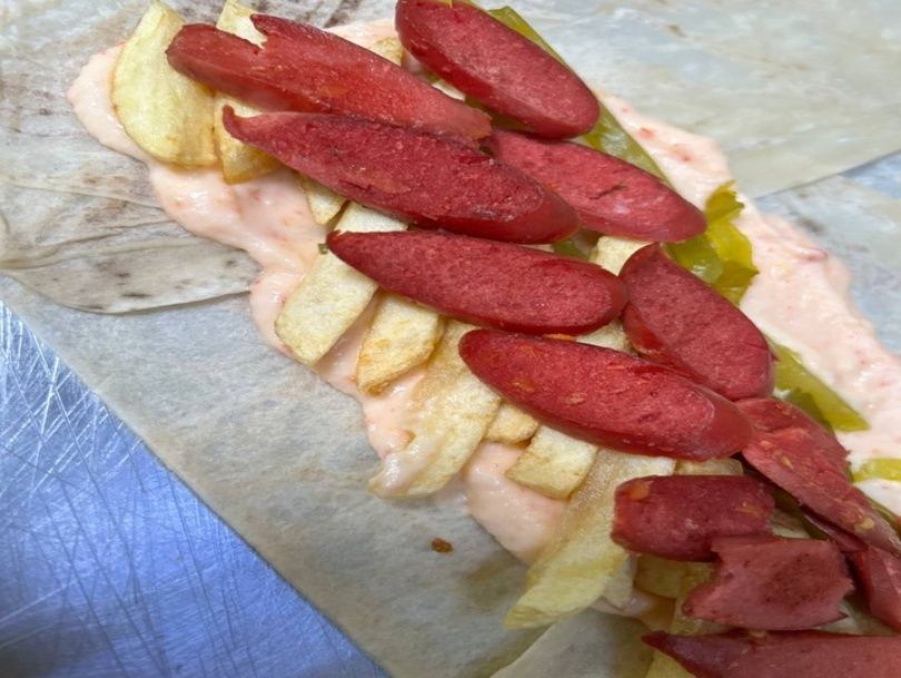 Sausage Sandwich with Fries