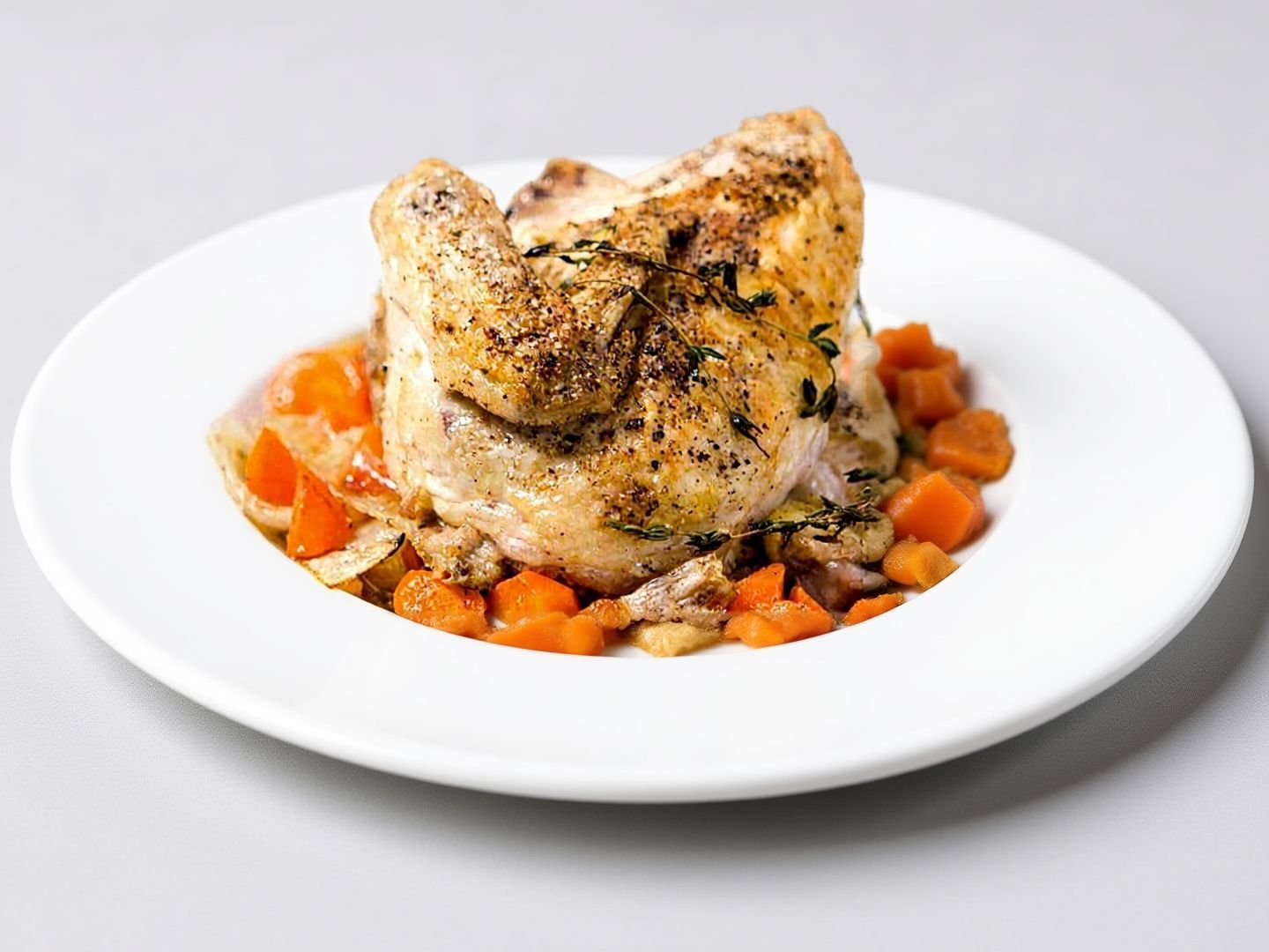 Sauteed Vegetables With Piece Of Chicken