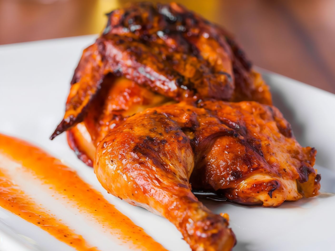 Half chicken on gas