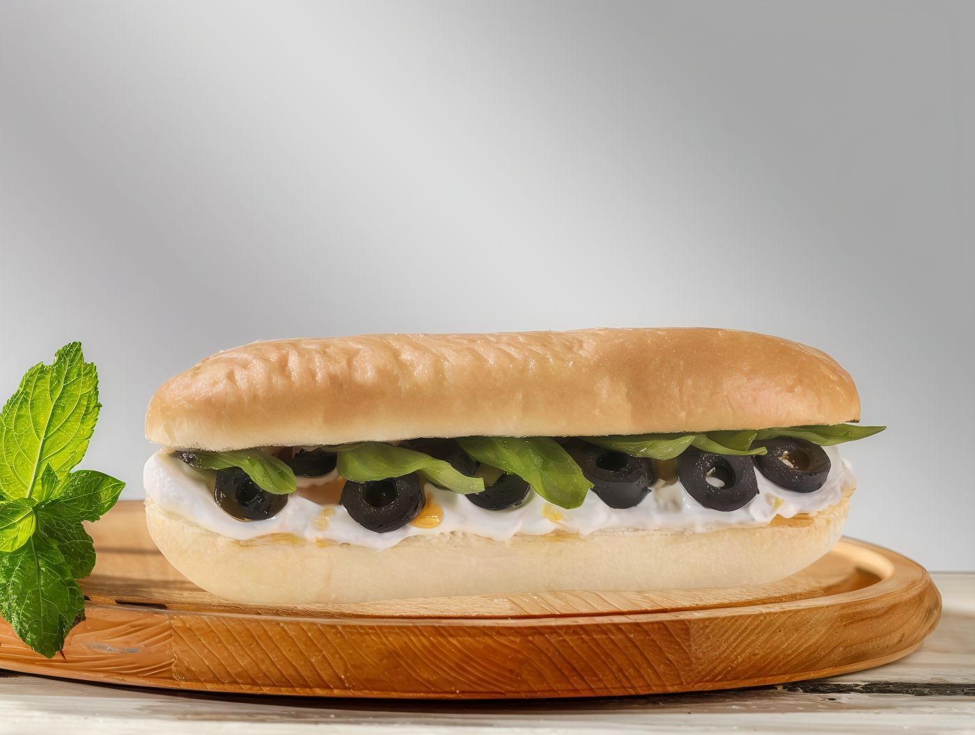 Labneh sandwich with oil