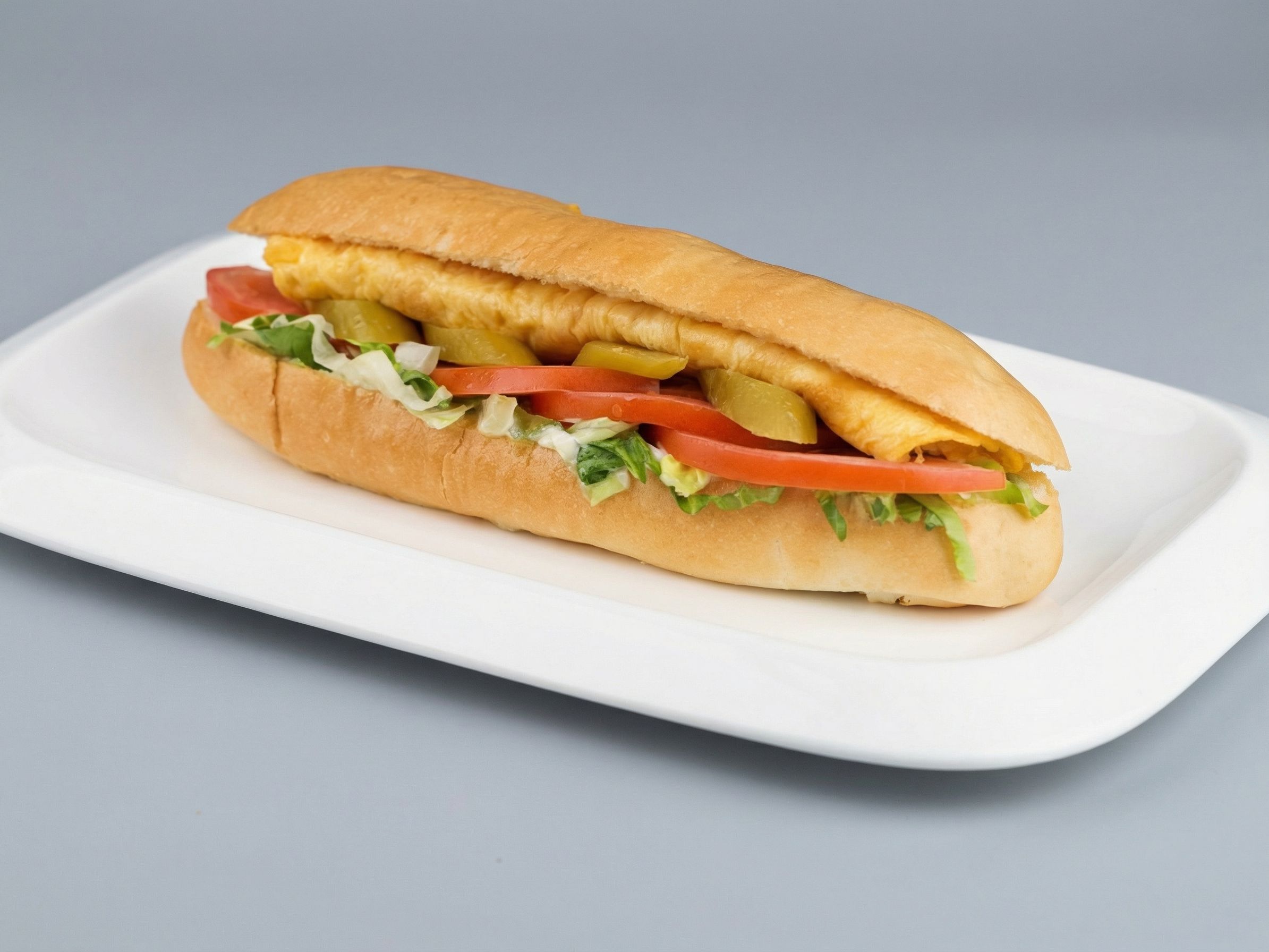 Plain fried egg sandwich