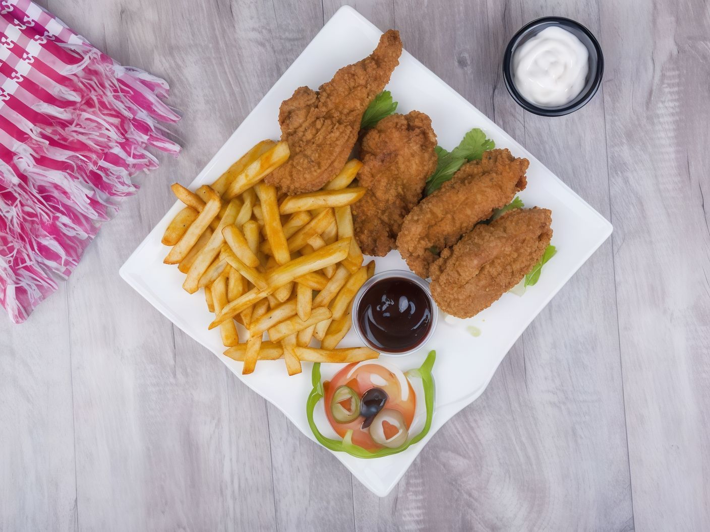 Chicken Strips With French Fries