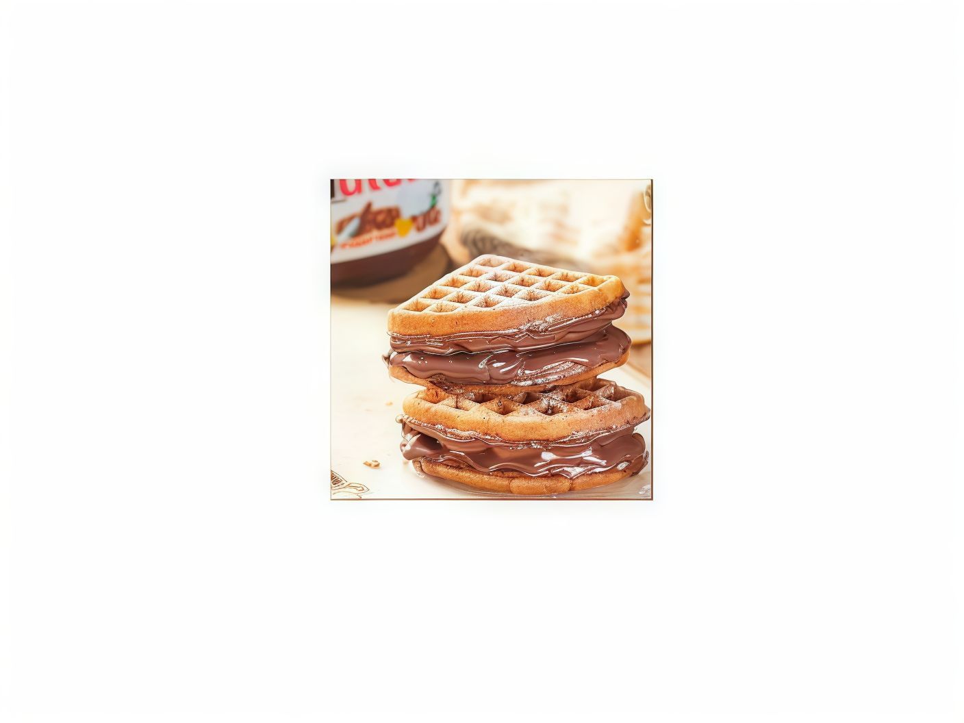 Nutella Chocolate Waffle Sandwich