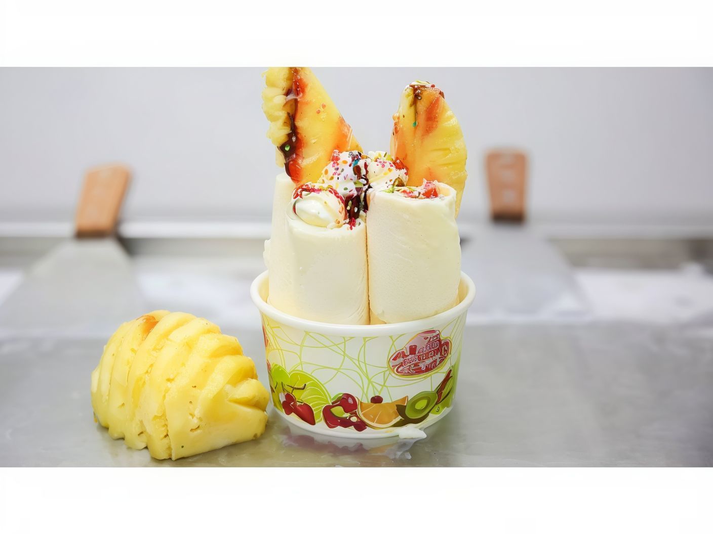 Pineapple Ice Cream Roll
