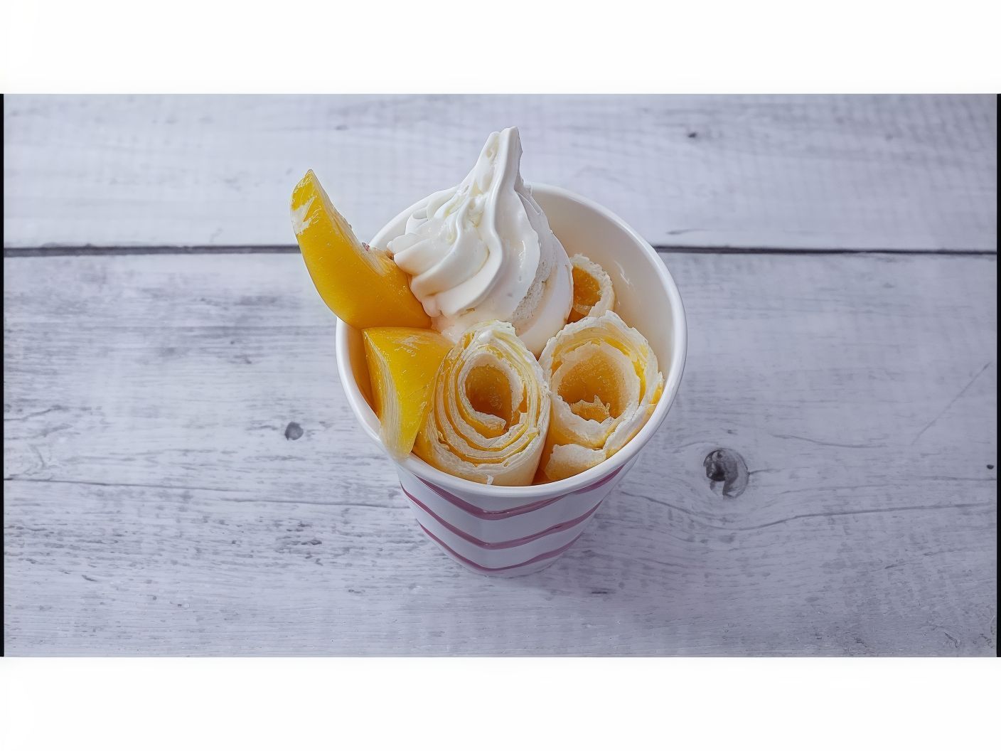 Peach Ice Cream Roll