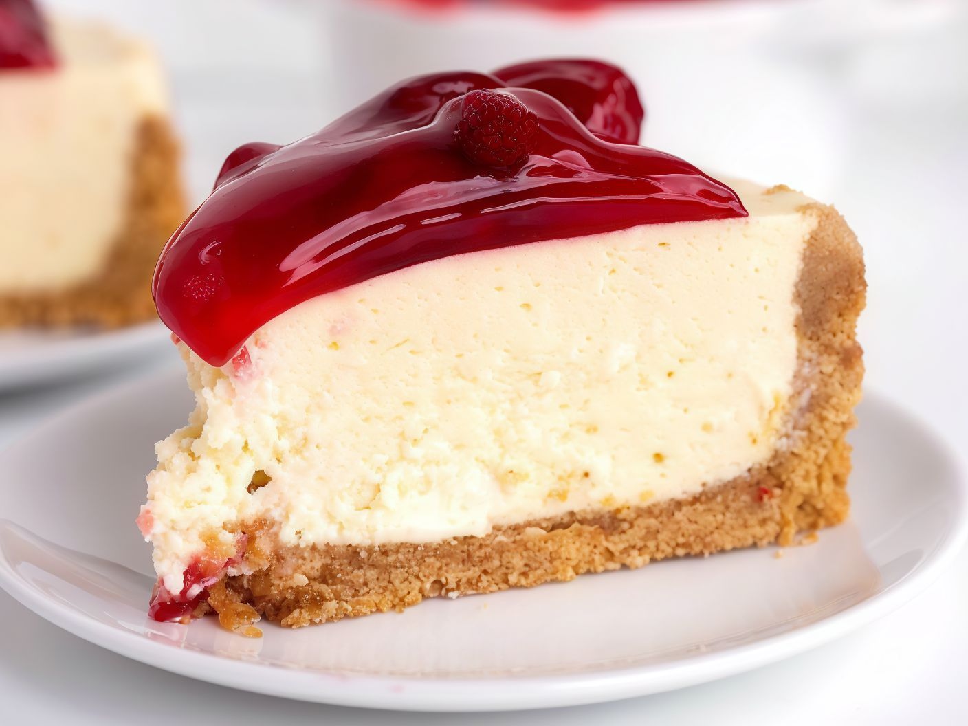 Cheesecake with raspberries