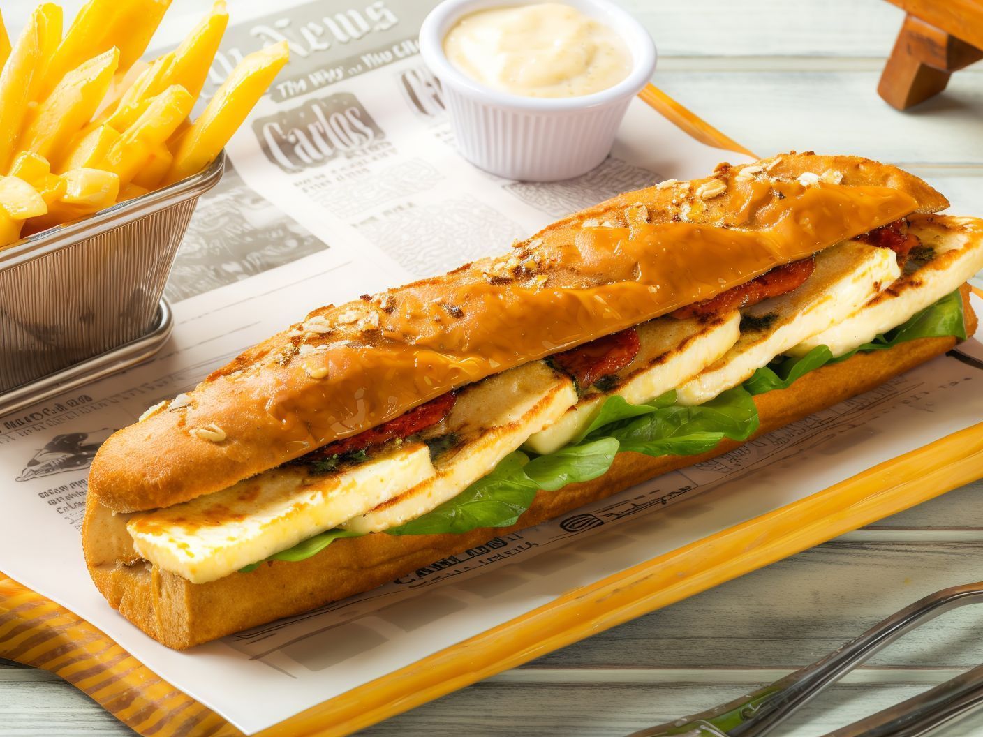 Grilled Halloumi Cheese Sandwich