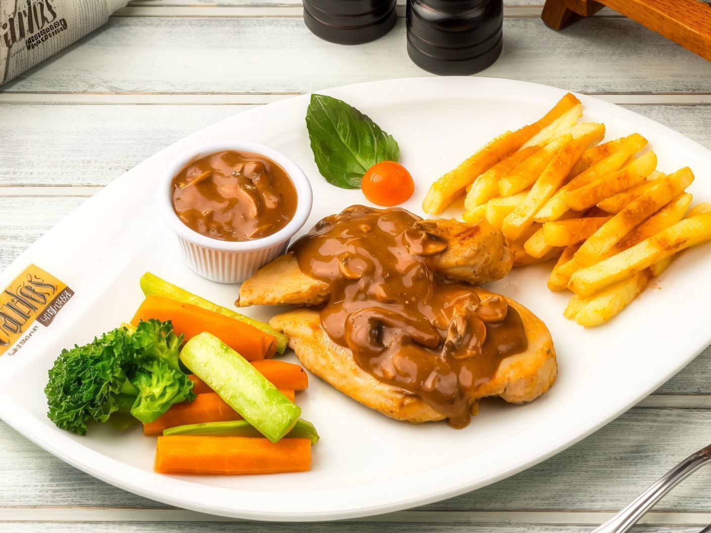 Chicken With Mushroom Sauce Platter