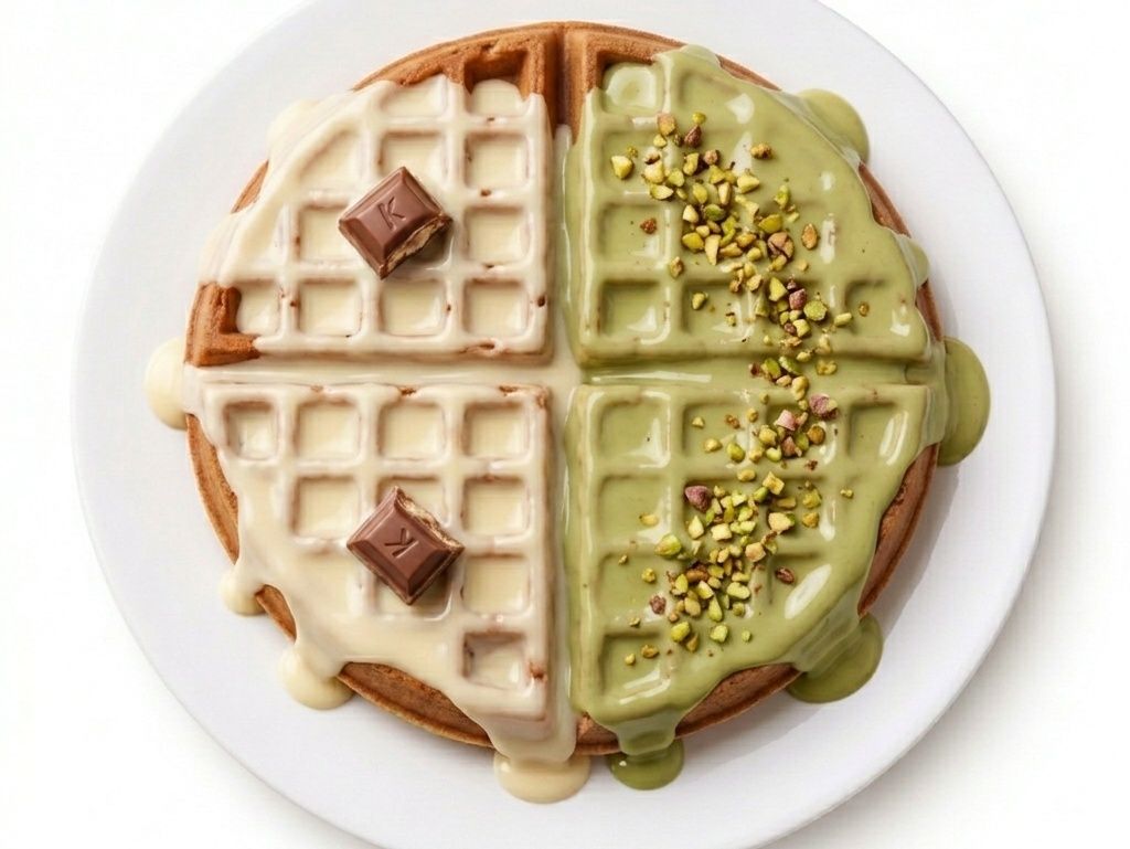 Kinder and Pistachio Waffle