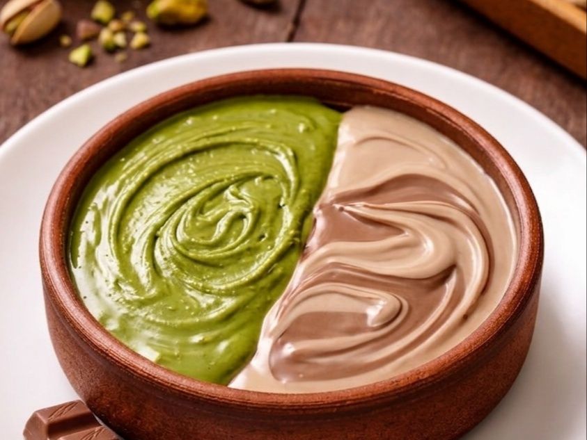 Half Kinder And Pistachio Half Tagine