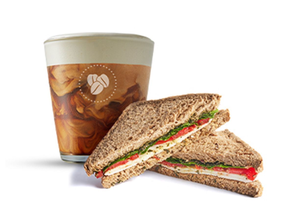 Small Flat White - Brown Caprese Toast