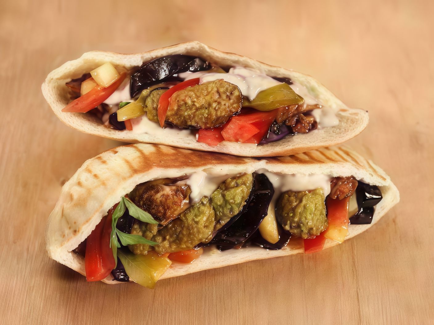 Taamia With Eggplant Sandwich
