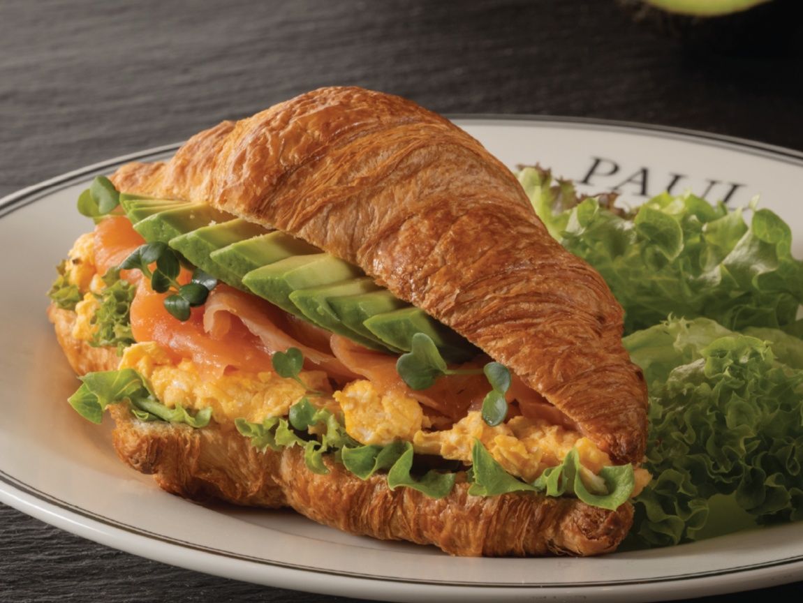 Salmon avocado croissant