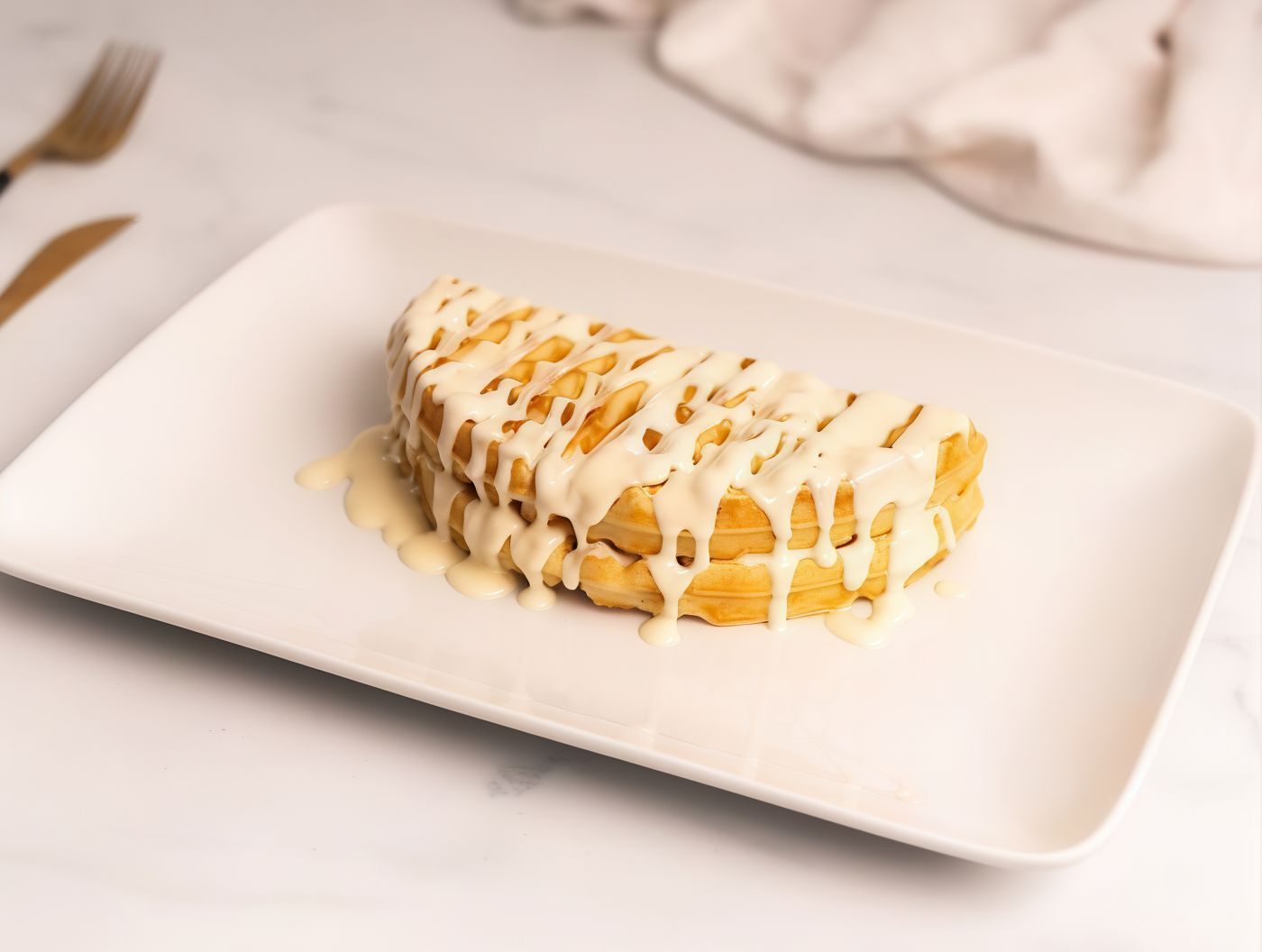 White chocolate waffle
