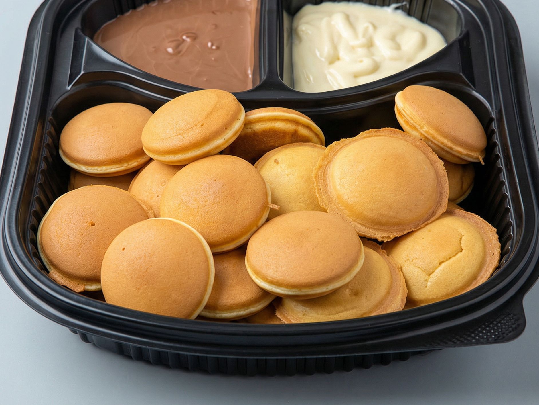 Mini Pancakes with Nutella and White Chocolate