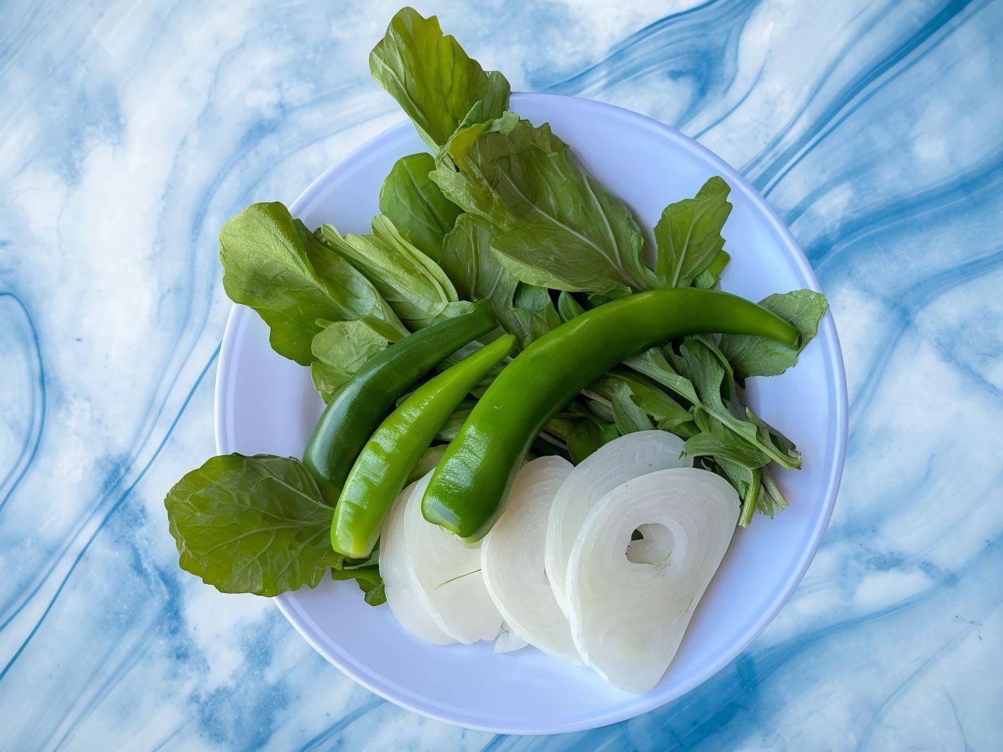 Onion And Hot Green Pepper And Jarjir