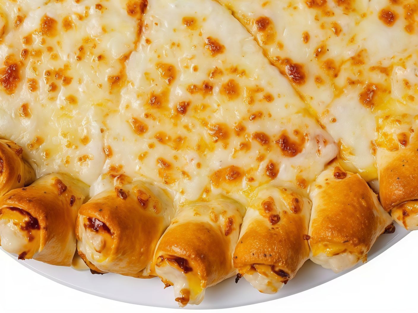Pizza crust stuffing with mozzarella cheese