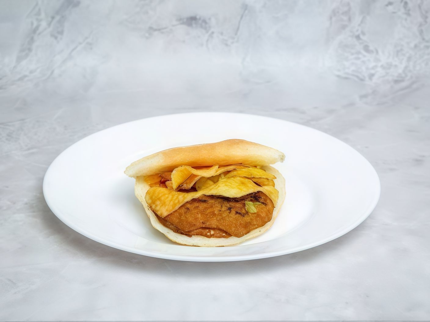 French Omelette and Potato Chips Sandwich
