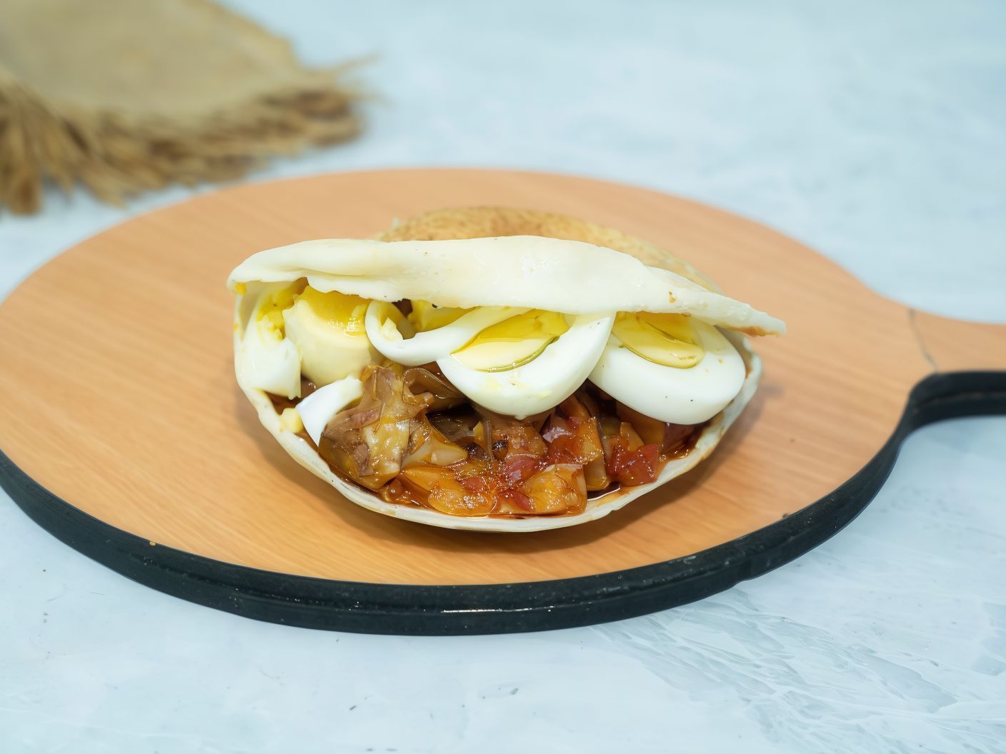Eggs with eggplant