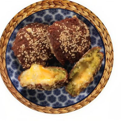 Taamia With Cheddar And Mozzarella Cheese Dish